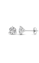 Load image into Gallery viewer, 1CTW Round Shaped Lab Grown Diamond (G/VS) Three Prong Martini Stud Earrings in 14K White Gold
