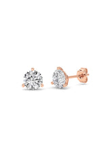 Load image into Gallery viewer, 1CTW Round Shaped Lab Grown Diamond (G/VS) Three Prong Martini Stud Earrings in 14K White Gold
