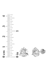 Load image into Gallery viewer, 2.5CTW Round Shaped Lab Grown Diamond (G/VS) Three Prong Martini Stud Earrings in 14K White Gold
