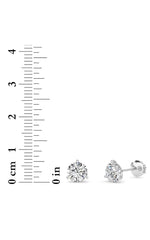 Load image into Gallery viewer, 2.5CTW Round Shaped Lab Grown Diamond (G/VS) Three Prong Martini Stud Earrings in 14K White Gold

