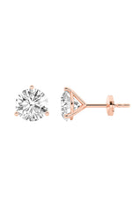 Load image into Gallery viewer, 2.5CTW Round Shaped Lab Grown Diamond (G/VS) Three Prong Martini Stud Earrings in 14K White Gold
