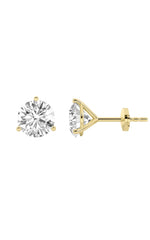 Load image into Gallery viewer, 3CTW Round Shaped Lab Grown Diamond (G/VS) Three Prong Martini Stud Earrings in 14K White Gold
