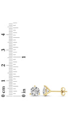Load image into Gallery viewer, 3CTW Round Shaped Lab Grown Diamond (G/VS) Three Prong Martini Stud Earrings in 14K White Gold
