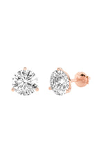Load image into Gallery viewer, 3CTW Round Shaped Lab Grown Diamond (G/VS) Three Prong Martini Stud Earrings in 14K White Gold
