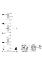 Load image into Gallery viewer, 4CTW Round Shaped Lab Grown Diamond (G/VS) Three Prong Martini Stud Earrings in 14K White Gold
