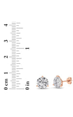 Load image into Gallery viewer, 4CTW Round Shaped Lab Grown Diamond (G/VS) Three Prong Martini Stud Earrings in 14K White Gold
