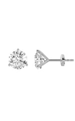 Load image into Gallery viewer, 4.5CTW Round Shaped Lab Grown Diamond (G/VS) Three Prong Martini Stud Earrings in 14K White Gold
