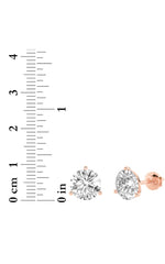 Load image into Gallery viewer, 4.5CTW Round Shaped Lab Grown Diamond (G/VS) Three Prong Martini Stud Earrings in 14K White Gold
