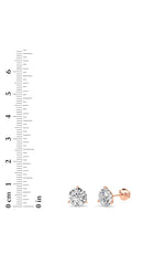 Load image into Gallery viewer, 4.5CTW Round Shaped Lab Grown Diamond (G/VS) Three Prong Martini Stud Earrings in 14K White Gold
