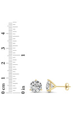 Load image into Gallery viewer, 5CTW Round Shaped Lab Grown Diamond (G/VS) Three Prong Martini Stud Earrings in 14K White Gold
