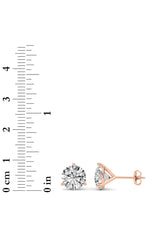 Load image into Gallery viewer, 5CTW Round Shaped Lab Grown Diamond (G/VS) Three Prong Martini Stud Earrings in 14K White Gold
