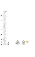Load image into Gallery viewer, 5.5CTW Round Shaped Lab Grown Diamond (G/VS) Three Prong Martini Stud Earrings in 14K White Gold
