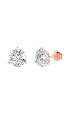 Load image into Gallery viewer, 5.5CTW Round Shaped Lab Grown Diamond (G/VS) Three Prong Martini Stud Earrings in 14K White Gold
