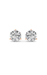 Load image into Gallery viewer, 5.5CTW Round Shaped Lab Grown Diamond (G/VS) Three Prong Martini Stud Earrings in 14K White Gold
