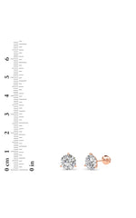 Load image into Gallery viewer, 5.5CTW Round Shaped Lab Grown Diamond (G/VS) Three Prong Martini Stud Earrings in 14K White Gold
