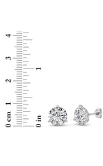 Load image into Gallery viewer, 6CTW Round Shaped Lab Grown Diamond (G/VS) Three Prong Martini Stud Earrings in 14K White Gold
