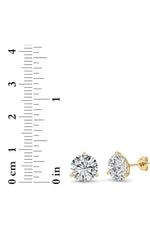 Load image into Gallery viewer, 6CTW Round Shaped Lab Grown Diamond (G/VS) Three Prong Martini Stud Earrings in 14K White Gold
