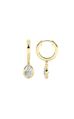 Load image into Gallery viewer, 1CTW Pear Shaped Lab Grown Diamond (F/VS) Dangle Earrings in 14K Gold
