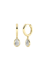 Load image into Gallery viewer, 1CTW Pear Shaped Lab Grown Diamond (F/VS) Dangle Earrings in 14K Gold

