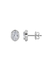 Load image into Gallery viewer, 2CTW Oval Shaped Lab Grown Diamond (F/VS) Stud Earrings in 14K Gold
