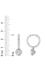 Load image into Gallery viewer, 2.5CTW Round Shaped Lab Grown Diamond (F/VS) Dangle Hoop Earrings in 14K Gold
