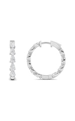 Load image into Gallery viewer, 4CTW Pear Shaped Lab Grown Diamond (F/VS) Inside Out Hoop Earrings in 14K Gold
