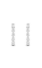 Load image into Gallery viewer, 4CTW Pear Shaped Lab Grown Diamond (F/VS) Inside Out Hoop Earrings in 14K Gold
