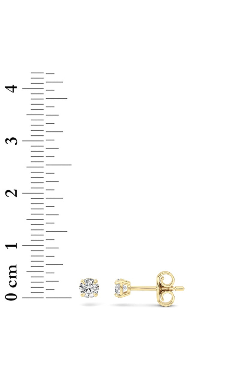 0.5CTW Round Shaped Lab Grown Diamond 4 Prong Stud Earrings in 14K Gold (F/VS)
