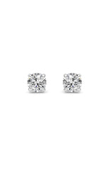 Load image into Gallery viewer, 2CTW Round Shaped Lab Grown Diamond 4 Prong Stud Earrings in 14K Gold (F/VS)
