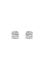 Load image into Gallery viewer, 4CTW Round Shaped Lab Grown Diamond 4 Prong Stud Earrings in 14K Gold (F/VS)
