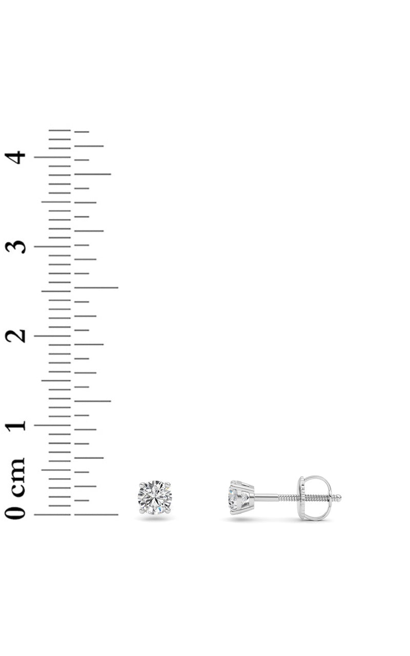0.5CTW Round Shaped Lab Grown Diamond (F/VS) Stud Earrings in 14K Gold