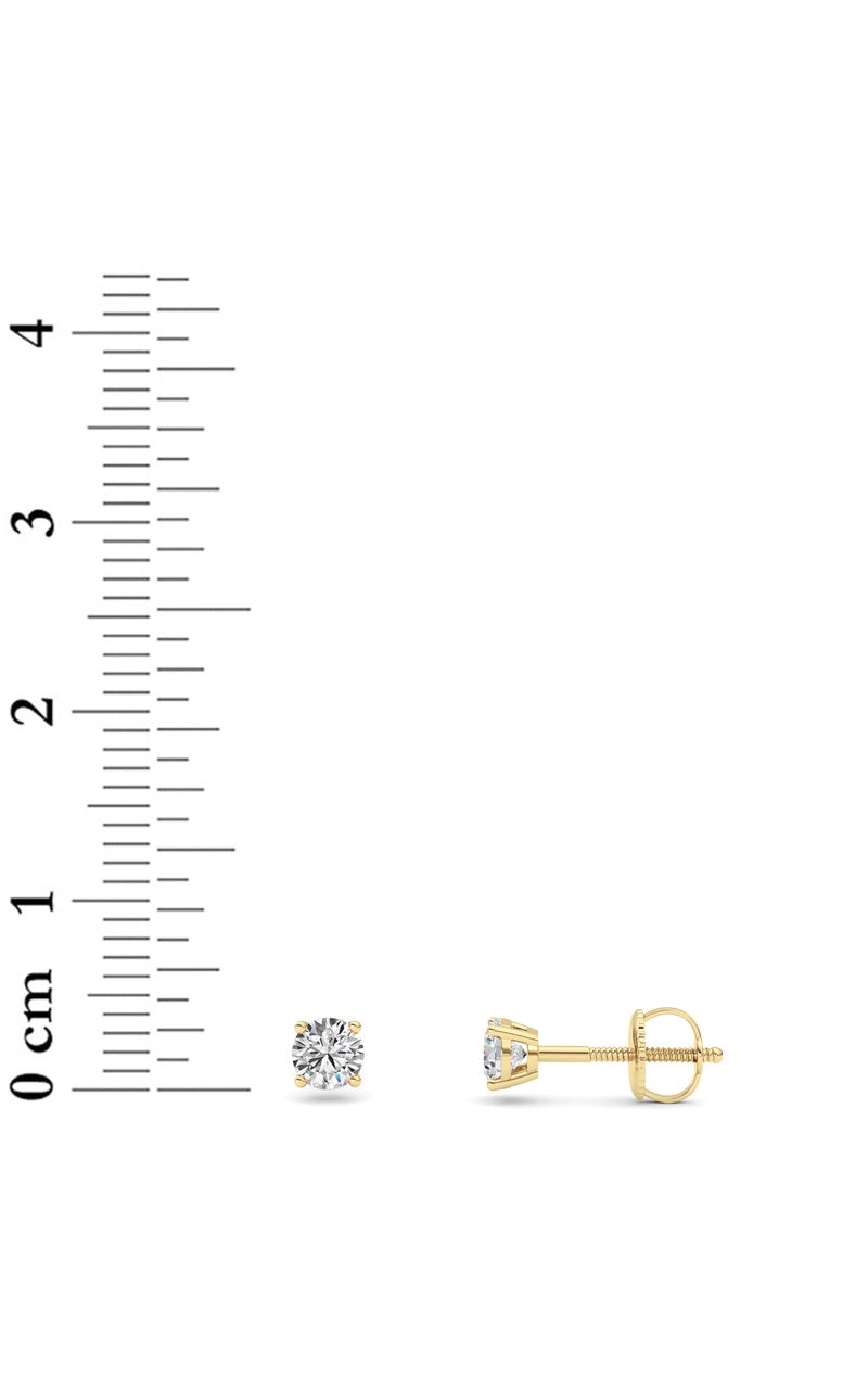 0.5CTW Round Shaped Lab Grown Diamond (F/VS) Stud Earrings in 14K Gold