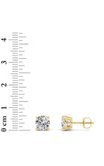Load image into Gallery viewer, 2CTW Round Shaped Lab Grown Diamond (F/VS) Stud Earrings in 14K Gold
