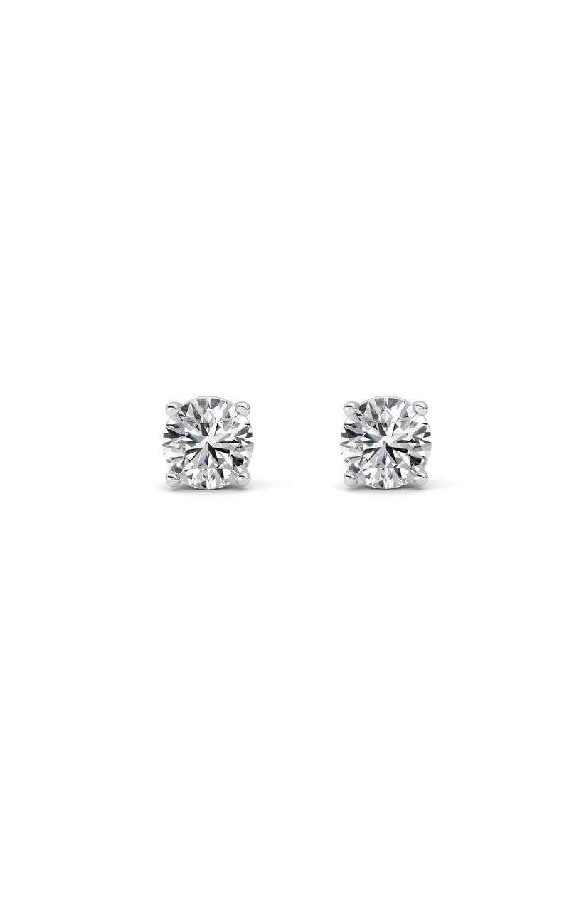 3CTW Round Shaped Lab Grown Diamond (F/VS) Stud Earrings in 14K Gold