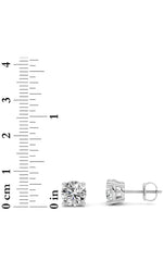 Load image into Gallery viewer, 3CTW Round Shaped Lab Grown Diamond (F/VS) Stud Earrings in 14K Gold
