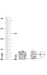 Load image into Gallery viewer, 5CTW Round Shaped Lab Grown Diamond (F/VS) Stud Earrings in 14K White Gold
