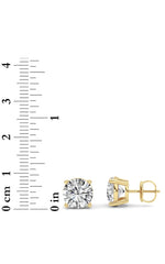 Load image into Gallery viewer, 5CTW Round Shaped Lab Grown Diamond (F/VS) Stud Earrings in 14K White Gold
