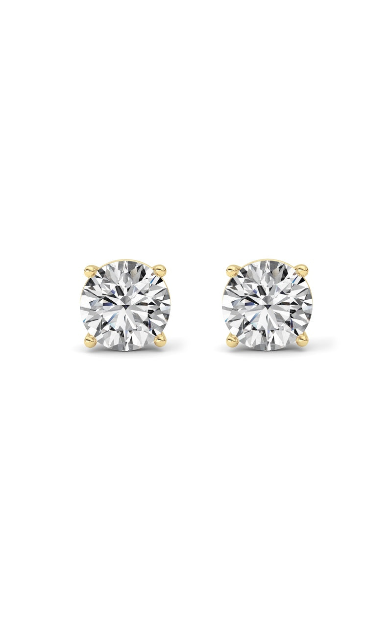 6CTW Round Shaped Lab Grown Diamond (F/VS) Stud Earrings in 14K White Gold