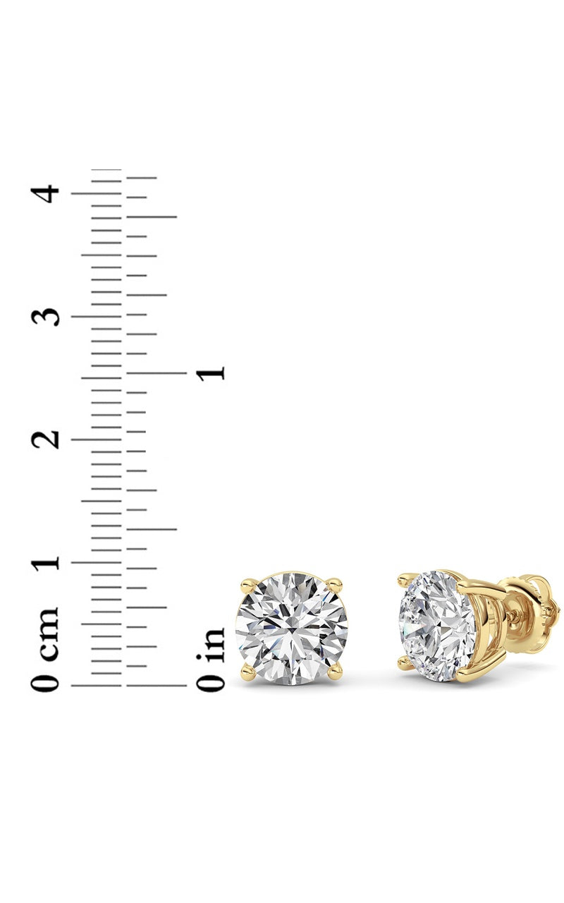 6CTW Round Shaped Lab Grown Diamond (F/VS) Stud Earrings in 14K White Gold