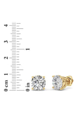 Load image into Gallery viewer, 6CTW Round Shaped Lab Grown Diamond (F/VS) Stud Earrings in 14K White Gold
