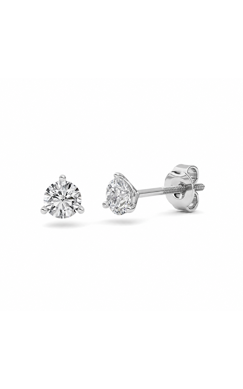 0.5CTW Round Shaped Lab Grown Diamond (F/VS) Stud Earrings in 14K Gold