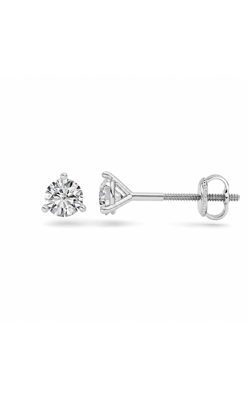 0.5CTW Round Shaped Lab Grown Diamond (F/VS) Stud Earrings in 14K Gold