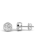 Load image into Gallery viewer, 4CTW Round Shaped Lab Grown Diamond (F/VS) Stud Earrings in 14K Gold
