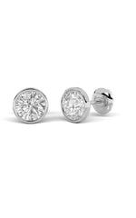 Load image into Gallery viewer, 4CTW Round Shaped Lab Grown Diamond (F/VS) Stud Earrings in 14K Gold
