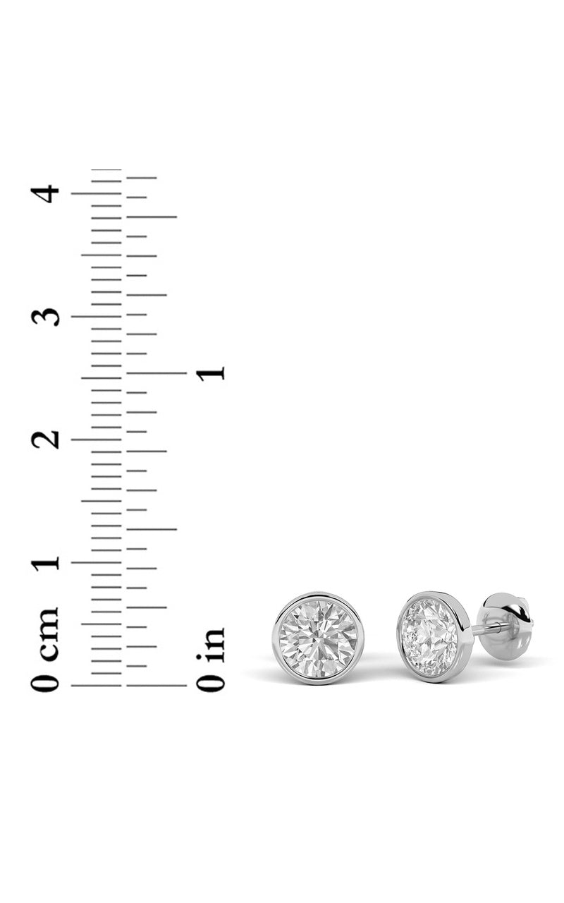 4CTW Round Shaped Lab Grown Diamond (F/VS) Stud Earrings in 14K Gold