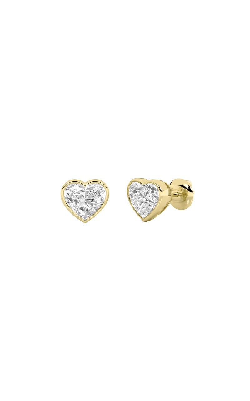 Vs) bezel set stud earrings in 14k gold