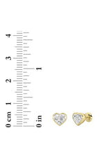 Load image into Gallery viewer, 1CTW Heart Shaped Lab Grown Diamond (G/VS) Bezel Set Stud Earrings in 14K Gold
