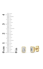 Load image into Gallery viewer, 1CTW Radiant Shaped Lab Grown Diamond (G/VS) Bezel Set Solitaire Earrings in 14K Gold
