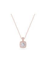 Load image into Gallery viewer, 0.75CTW Round Shaped Lab Grown Diamond (F/VS) Halo Pendant in 14K Gold
