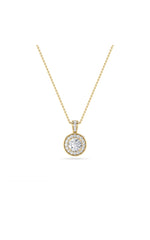 Load image into Gallery viewer, 0.75CTW Oval Shaped Lab Grown Diamond (F/VS) Halo Pendant in 14K Gold
